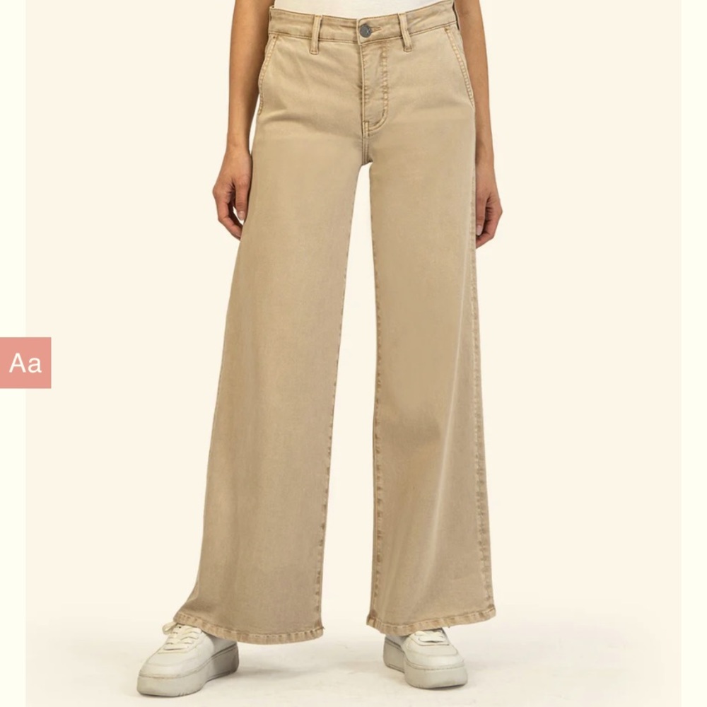 Kut from the Kloth-high rise fab ab wide leg size 0